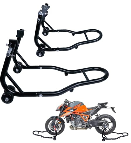 CEEDIR 2X Motorradständer Set vorne/hinten Motorrad Heber Motorrad Ständer Motorrad Aufbockständer mit Rollen
