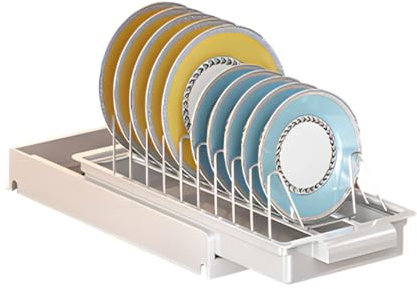 WHAPELQ Stainless Steel Pull Out Cabinet Organizer, Plate Organiser For Kitchen Cupboard Multifunctional Slide Out Shelves For Plates And Cutlery,Kitchen Cupboard Storage Solution