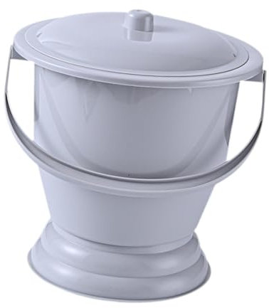perfk Pot de chambre, urinoir de nuit, toilettes portables, crachoir avec couvercle pour enfants et femmes à la maison, gris