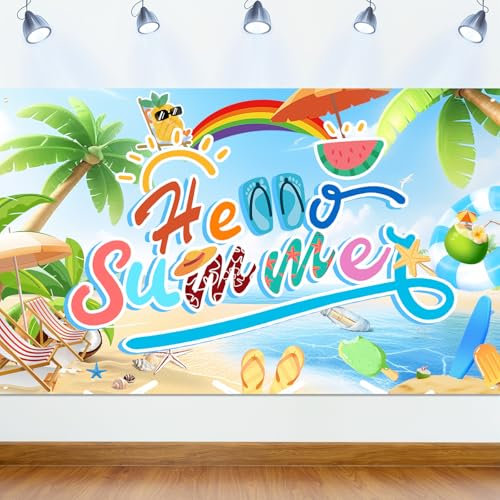 Hallo-Sommer-Banner, Sommer Strand Party schmücken poolparty dekoration, Perfekt um den Sommer willkommen zu heißen Sommer-Poolpartys beach deko Sommer Dekorationen Banne