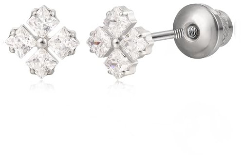 Limerencia Medizinische Titan Ohrringe mit Schraubverschluss, G23 Hypoallergen Gesundheitsstecker Ohrstecker, Nickelfreie Ohrringe für Damen und Mädchen (Stil G)