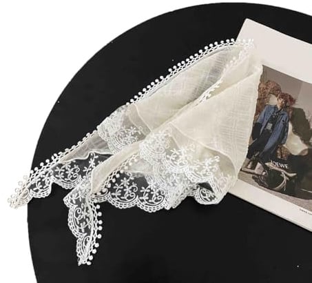 Anevous Boho Stirnband Damen, Spitze Dreieck Kopftücher Sommer Strand Bandanas Turban Mode Haarbänder Haar Zubehör Haarschal für Frauen und Mädchen, Hochzeit, Yoga,Beige