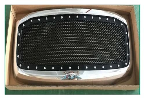 Kühlergrill Für Dodge Für Ram 1500 2500 3500 2006-2009 Frontstoßstangengrill Schutzabdeckung Bolzengitter Racing Grille Wabendesign Kit Hell Nieren Kühlergrill(Silver Black)