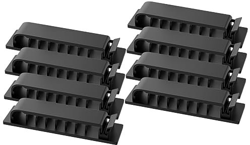 DOITOOL 2 Sätze Veranstalter Clip Haken Zum Aufhängen Schreintischorganizer Schreibtisch Organiser Telefonkabel Komodenschrank Drahtklammern Für Die Wand Draht-organizer Black 4 Stück * 2