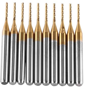 10 Stück Coat Hartmetall-Schaftfräser-Gravierbits, Fräser 3,175 Mm X 1 Mm, für Leiterplatten, Kunststoffe, Edelstahl