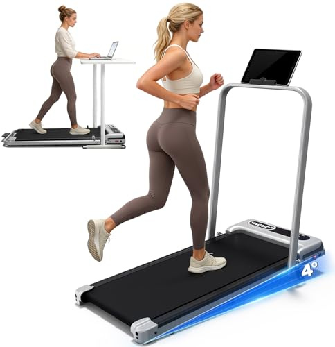 Laufband, Walking Pad, 3 in 1 Laufband für Zuhause, 1-6km/h Walking Pad für Zuhause & Büro, mit LED-Anzeige und Fernbedienung, Schwarz/Eben‌1