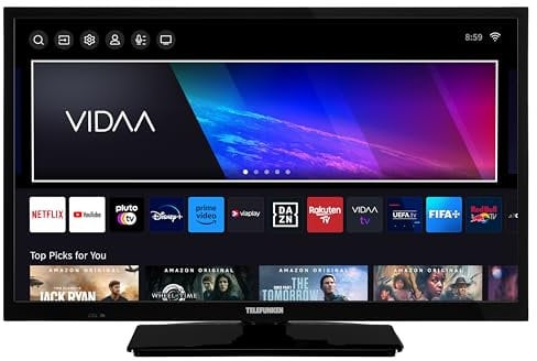 Telefunken Fernseher 24 Zoll Smart TV VIDAA XH24VP550M HD Fernseher, HDR TV mit integriertem Triple-Tuner, LED TV schwarz