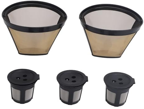 Qcwwy Reusable Coffee Filter Pods, Plastic 3 Hole Refillable Coffee Filter Maker Accessories Compatible with NJ Dual Brew Coffee Makers Suitable for Home Office Brewing Coffee