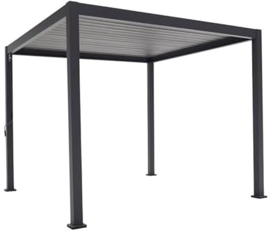 Green Spirit Lamellendach Pergola Mirador Classic 3x3 - Anthrazit, Aluminium, 300x300x250 cm - Lamellen Pavillon, Garten Terrassen Überdachung