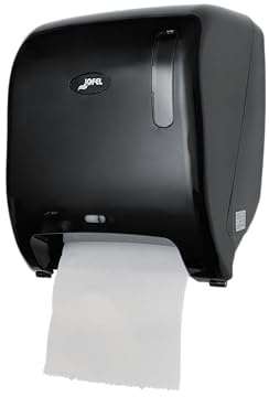 Jofel - AG65600, Dispensador de Papel Automático, Dispensador de Papel Bobina en Continuo, Fabricado en ABS Negro, Papel 220 mm Ancho, 200 mm Mandril ø 35/45mm