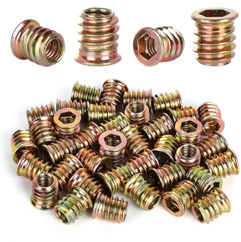 40 Pièces M8×15mm Insert Fileté Bois, Ecrou Insert M8 Avec Douille Hexagonale, Insert M8, Manchon Fileté, pour Insérer L'écrou de Meubles