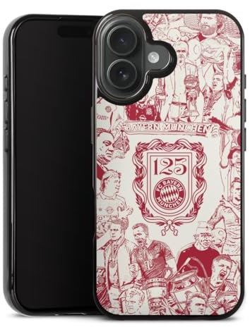 Silikon Hülle kompatibel mit Apple iPhone 17 Case schwarz Handyhülle FCB 125 Jahre FC Bayern München Offizielles Lizenzprodukt