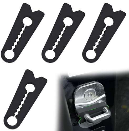 HAFRILY 4Pcs Car Door Lock Protector Pads – Black Silicone Rubber Block for Shock Absorber & Soundproofing, Car Door Shock Absorber Pads for Doors Soundproofing, Auto Door Seal Dampener 42x10mm