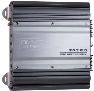 MAC Audio MPExclusive 2.0 - Amplificador de Potencia estéreo (conmutador Mono/estéreo, 500 W, Rango de frecuencia de 5 Hz - 300 Hz) Negro y Plata