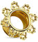 Tapsi´s Coolbodyart® Double Flared Tunnel Schraubverschluss Edelstahl Chirurgenstahl 316L Tribal Herz 14K Vergoldet 12mm
