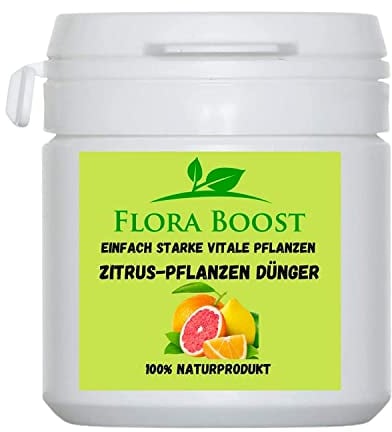 Konfitee Zitrus Dünger Flora Boost 100g I Für bis zu 100L Gießwasser I Dünger in Pulverform I Für alle Zitruspflanzen geeignet I Blatt- & Wurzeldünger I 100% natürlicher Pflanzendünger