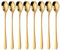 Bisda Cuillères à thé glacé café Lot de 8 Or Cuillère à Long Manche en Acier Inoxydable Cuillère pour Cocktail Dessert Yogourt 20,5cm(8 inch) Longueur