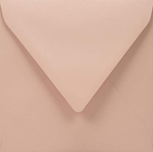 Netuno 100 quadratische Briefumschläge Blass-Rosa 153x 153 mm 110g Woodstock Cipria Recycling Briefhüllen quadratisch Umweltpapier Umschläge farbig für Ostern Weihnachten Hochzeit Geburtstag Taufe