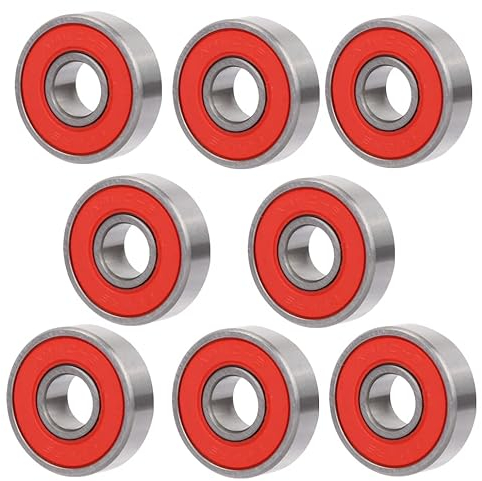 8 Stücke Skate Roller Bearing Longboard Roller Skate Bearings 608 Kugellager für Skateboards Inline Skating Roller (Rot 9)
