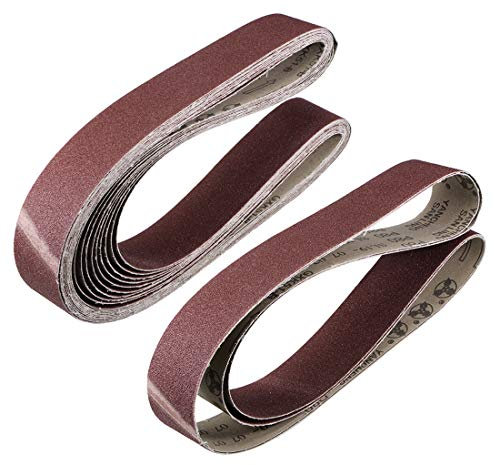 sourcing map 2-Pulgadas x 48 Pulgadas (50mm x 1220mm) Banda Lijado 80 Granos Óxido Aluminio 12pcs