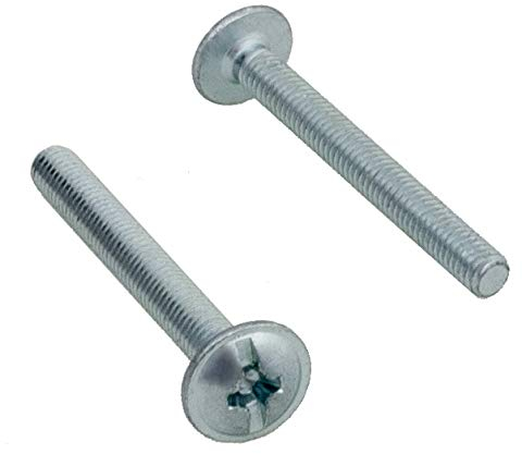 HEXATON Viti per Maniglie per Mobili M4 x 40 mm – 50 Pezzi – Testa Bombata con Flangia Pozidriv DIN 967 – Acciaio Zincato – Filettatura Completa