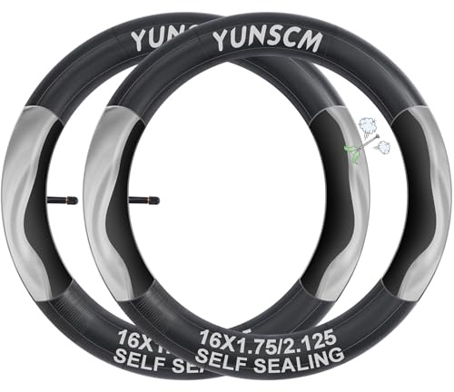 YunSCM 2PCS 47/57-305 Selbstdichtend 16 Zoll Schlauch 16x1.75/1.95/2.0/2.125 AV32mm Valve，pannensicherer，Selbstreparierender，Kompatibel 16 Zoll Fahrradschlauch Verhindern und Reparieren