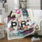 Paris Sherpa Decke Eiffelturm Decke Werfen Rosa Lippen Frühling Floral Tie Dye Fleece Decke Für Kinder Mädchen Frauen Gitarre Romantische Frankreich Berühmten Stadtbild Fuzzy Decke Sofa Dekor 150×200