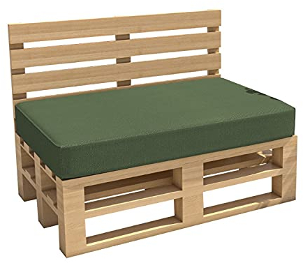 chilly pilley Palettenkissen Gartenkissen Wasserdicht Palettenauflage Palettenpolster Indoor Outdoor Waschbar Abnehmbar Sitzkissen Rückenkissen (Sitzkissen 120x60x15, Dunkelgrün)