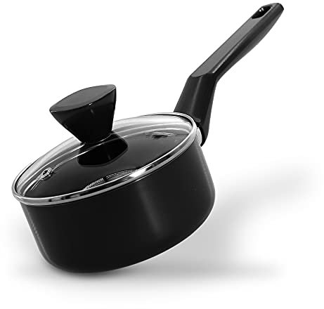 Pentola con coperchio, antiaderente, altamente qualificata, con coperchi in vetro temperato trasparente, 1 QT. (funziona con modello: NCCWA13)