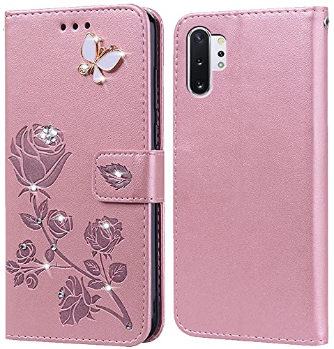 Hülle für Samsung Galaxy Note 10 Plus Handyhülle,Klappbar Tasche Case,Standfunktion,Kartenfach,Silikon Bumper,Stoßfeste Schutzhülle Cover für Samsung Galaxy Note10 Plus
