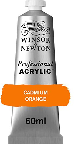 Winsor & Newton 8840459 Vernice acrilica professionale di qualità artistica, elevata brillantezza dei colori e opacità, qualità da archivio, tubetto da 60 ml - Giallo di cadmio arancio