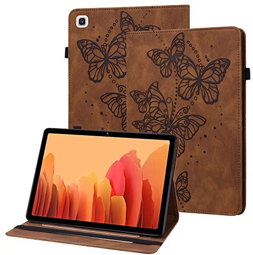 GLANDOTU Funda para Samsung Galaxy Tab A7 10,4 Pulgadas 2020, PU Titular de la Pluma Standing Billetera Cover Protectora Tablet Samsung Galaxy Tab A7 T500/T505/T507 (Mariposa marrón)