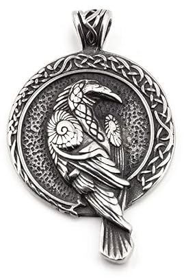 southbankstore Halskette mit nordischem Wikinger-Raben-Totem-Anhänger, schwarzer Vogel, Krähenkette, Halsketten für Damen und Herren, Punk-Talisman, Amulett, Schmuck, Geschenk, Zink