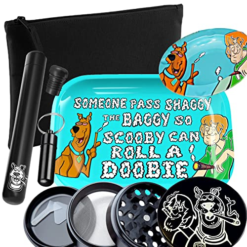 UkGlass Rolling Tray Bundle Kit - Large Smell Proof Bag, Rolling Tray, Ashtray, Four Piece Tobacco Grinder and More - Smoking Accessories - Tobacco Accessories
