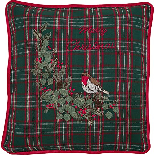 Greengate COTCUS40EDCH3502 Dagmar Kissenhülle Christm. Green m. Stick 40x40cm (1 Stück)