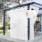 PONY DANCE Outdoor Vorhang mit Abnehmbaren Schlaufen Terrasse Vorhänge Transparent wasserdichte Gardinen Weiss Outdoorvorhänge für Pergola & Pavillon, 1 Stück H 213 x B 254 cm