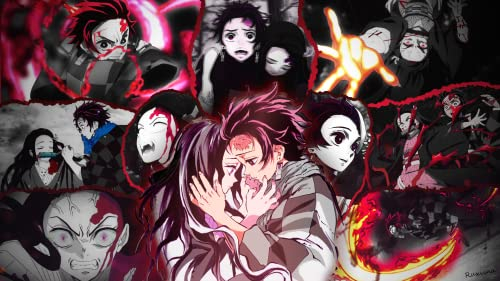 SIMORRA Puzzle 1000 Teile - Demon Slayer Manga - 1000 Stück Puzzle für Erwachsene und Kinder ab 14 Jahren - Rechteckig, Anime, Holz, Karton, jigsaw, Rätsel, 75 x 50 cm