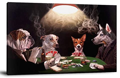 YINGD Dogs Playing Poker Poster The Bluff Leinwand Kunstdruck Tiermalerei Bilder Moderne Home Office Wanddekoration Drucke xinc