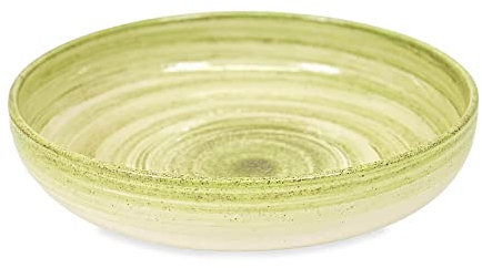Verano Spanish Ceramics Pastel Beach Decorative Large Round Bowl - Restaurant Café Kitchen Dining Home Décor Counter Top Table Serving Sharing Round Food Fruit Salad Snack Bowl Dish - 27cm Green