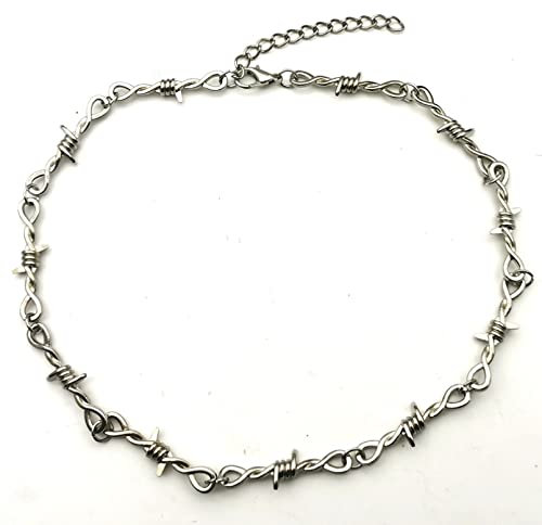 Necklace Pendant Punk Gothic Barbed Wire Necklace For Women Small Thorns Chain Necklace Gift Metal Jewelry friendship necklace Wedding Christmas for women