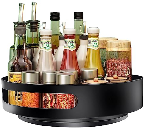 StarryTiger Lazy Susan Piatto Girevole Portaspezie Organizer, 360° Portaspezie Girevole, Vassoio Girevole Portaoggetti per Frigorifero, Cucina, Soggiorno, Camera da Letto, 22x22x5cm