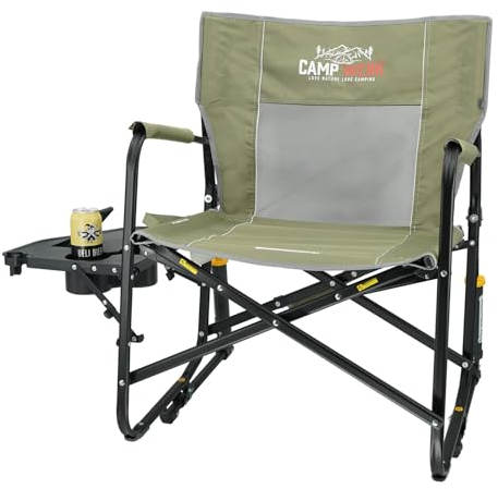 CAMPWERK Extrabreiter Campingstuhl, Bequemer Outdoor-Schaukelstuhl, Outdoorsessel, Robust & Strapazierfähig, Tragfähigkeit 180kg, Hoher Komfort