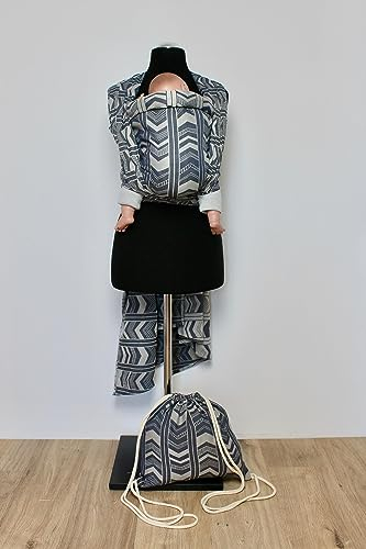 Babytragetuch aus 100% Bio-Baumwolle | Gr. 8 (570cm) | ab Geburt bis Ende der Tragezeit | diagonal elastisch gewebt | nachhaltig produzierte Garne | Maniero