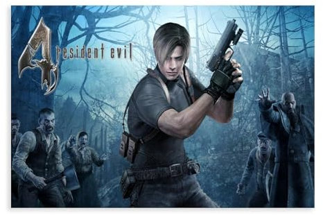 THEGIS Resident Evil 4 Spiel Leinwand Poster Wandkunst Dekor Druck Bild Gemälde für Wohnzimmer Schlafzimmer Dekoration ungerahmt 30 x 45 cm