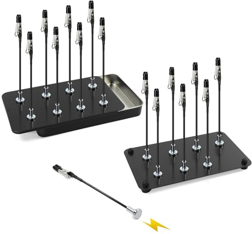 16pcs Model Metal Magnetic Clips with 1pc Storage Box 1mm thick base Painting Tool Set Aluminium wire crocodile clip with magnet (Straight)