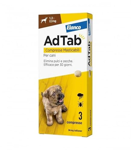 AdTab Compresse Masticabili per cani 1,3-2,5 Kg - 3 compresse