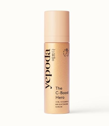 Yepoda The C-Boost Hero – Siero Vitamina C 15% con Acido Ialuronico, illumina e leviga, vegano, per pelle spenta e linee sottili, adatto a tutti i tipi di pelle, 30 ml