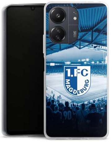 DeinDesign Silikon Hülle kompatibel mit Xiaomi Redmi 13C 4G Case transparent Handyhülle 1. FC Magdeburg Stadion 1. FCM