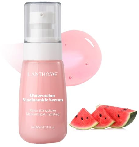Watermelon Niacinamide Facial Serum,Hydrating Daily Face Moisturizer With Niacinamide Vitamin E,Lightweight Moisturizing Watermelon Toner for Plumping & Glowing Skin, Even Skin Tone(60ml)
