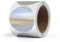 YIKIADA Silver Thermo Etiketten Vinyl 50 mm Holographic Rolle Selbstklebend Punktaufkleber Wasserdicht Glitter Aufkleber für Logo Barcode QR Code Kinder Office Home 200 Stück